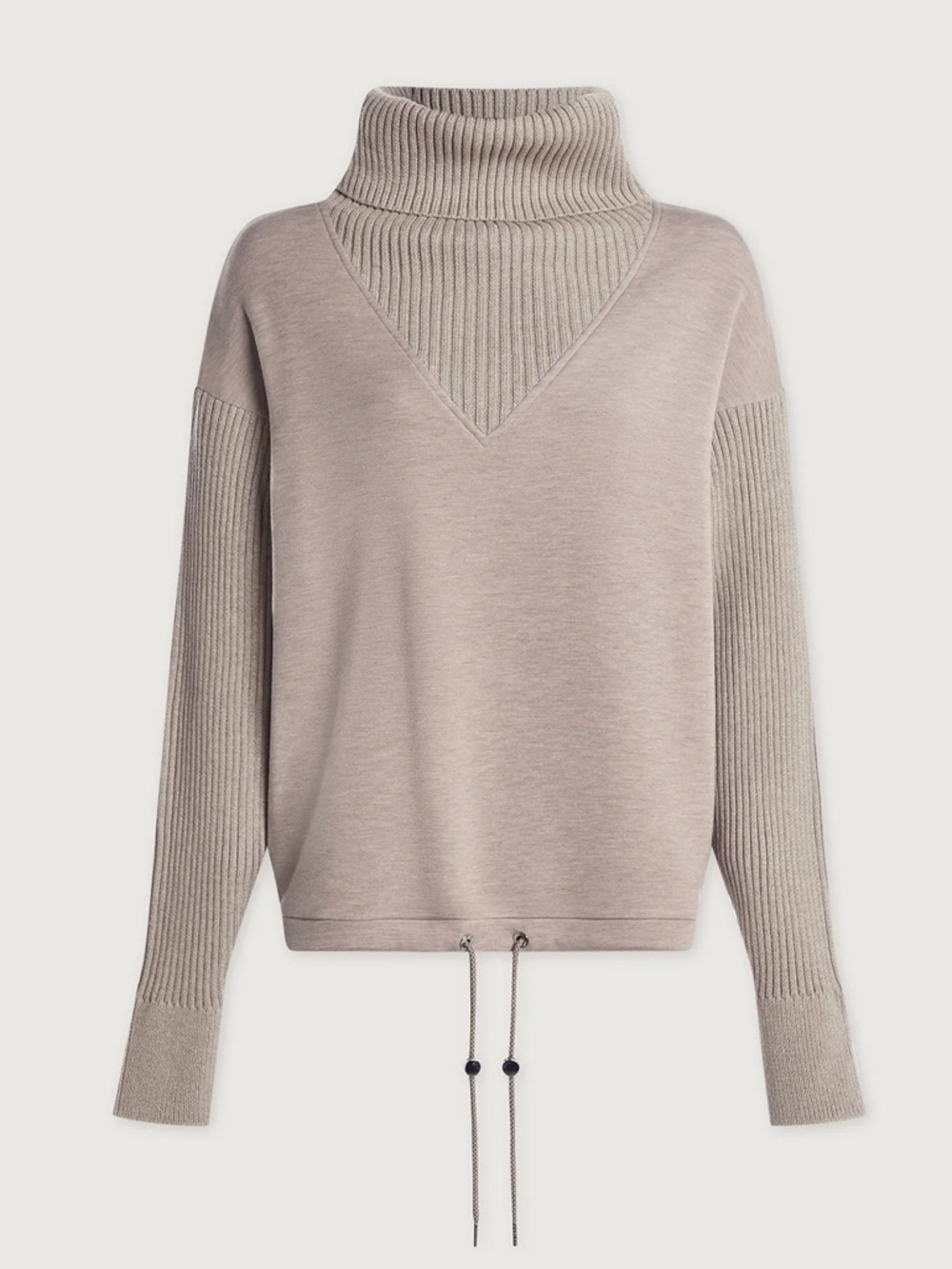 Varley Hannah Cowl Neck Taupe Neck Sweat Top -NWOT -size small